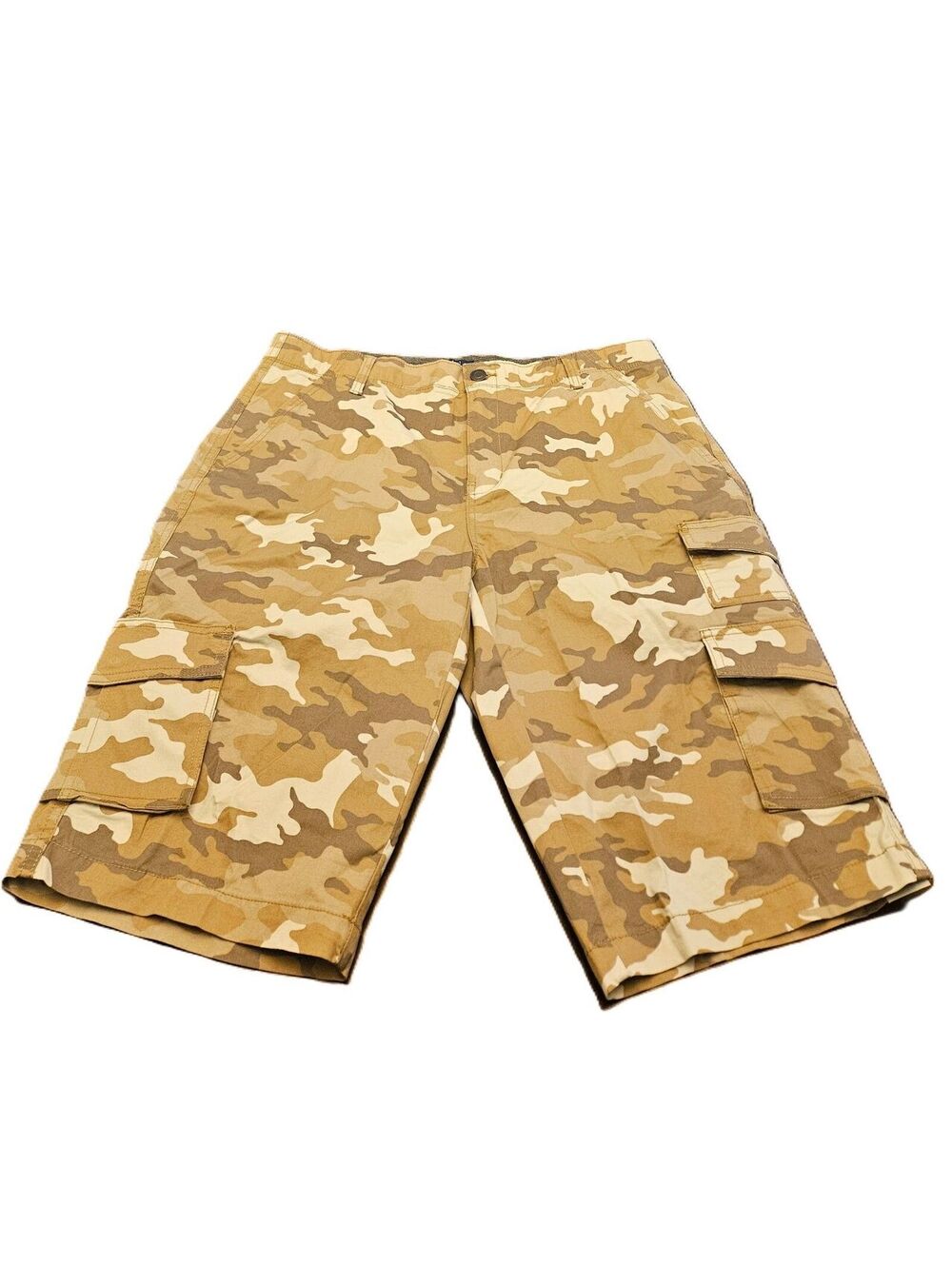 Men's Beige Camouflage Cargo Shorts